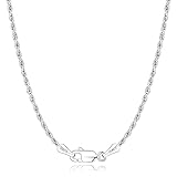 Jewlpire 925 Sterling Silver Chain Necklace for Women Girls Men 1.6mm Silver Rope Chain Silver...