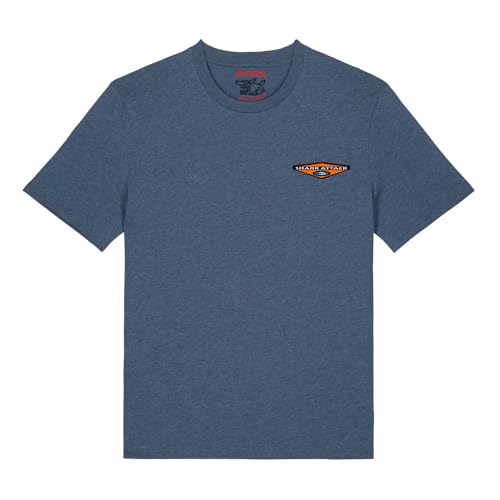 T-shirt Shark Attack logo imprimé craquelé effet usé vintage L