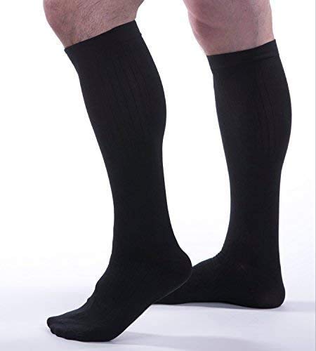Image of Allegro Men's 15-20 mmHg Essential 103 Ribbed Compression Support Socks, Comfortable Support Garments for Men
