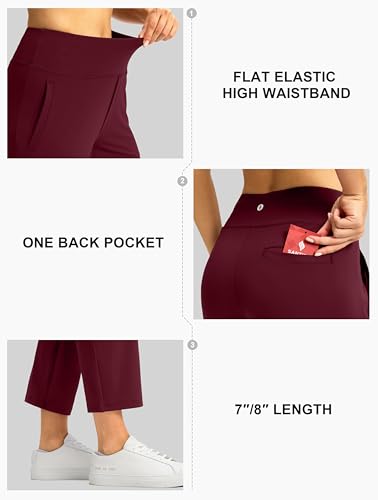 SANTINY Women's Pants with 3 Pockets 7/8 High Waisted Stretch Ankle Pants for Women Golf Casual Travel Athletic Work4