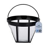 Anakel Home Filtro de Cafetera Universal Permanente de Nylon 1x2 para Sustituir Filtros de Papel de Cafetera | Reutilizable, 9x9cm, Color Negro