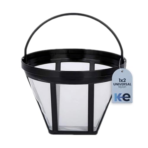 Anakel Home Filtro de Cafetera Universal Permanente de Nylon 1x2 para Sustituir Filtros de Papel de Cafetera | Reutilizable, 9x9cm, Color Negro