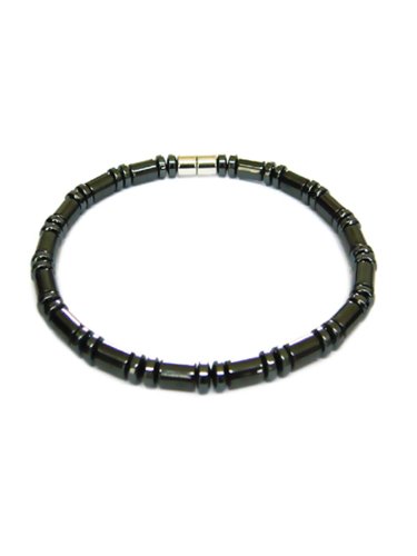 Accents Kingdom Magnetic Hematite Cylindrical Bead Anklet Bracelet, 10