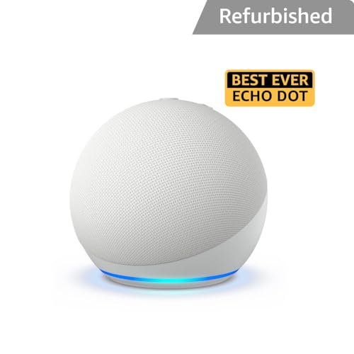 Image of Certified Refurbished Echo Dot (5th Gen) | Smart speaker with Bigger sound, Motion Detection, Temperature Sensor, Alexa and Bluetooth| White