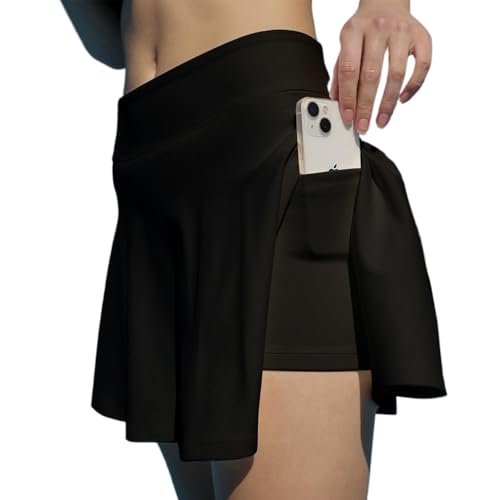 XFSRG Falda Tenis Mujer Falda Deportiva de Verano con Bolsillo y Pantalón para Mujer Cintura Alta para Golf Senderismo Correr Tenis Ciclismo