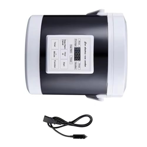 Arrocera portátil de 12 V/24 V con textura metálica para uso doméstico y de viaje, con macetas interiores antiadherentes y características
