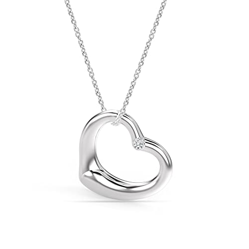 LeCalla 925 Sterling Silver Love Heart Pendant Necklace for Women Teens