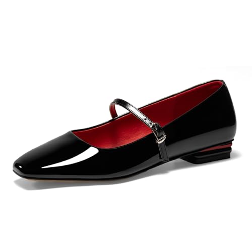 GotSoft Womens Mary Jane Flats Closed Square Toe Ballet Flat Dress Shoes