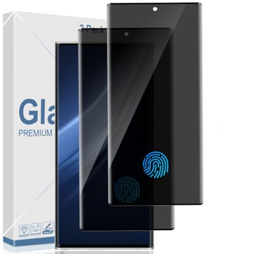[2 Pack] Pixel 7 Pro Privacy Screen Protector 9H Tempered Glass Ultrasonic Fingerprint Support 3D Curved Anti-Spy Film Anti-Fingerprint for Google Pixel 7 Pro 5G Screen Protector (6.7 Inch)