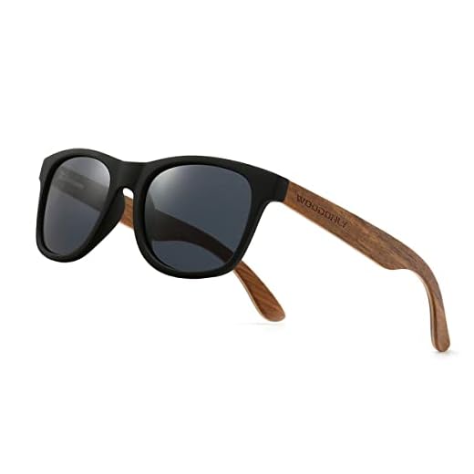 WOODONLY Walnut Wood Polarized Sunglasses - Cool Style Matte Finish Frame with Wooden Temple for Men and Women Unique Gifts (Walnu + Gray)