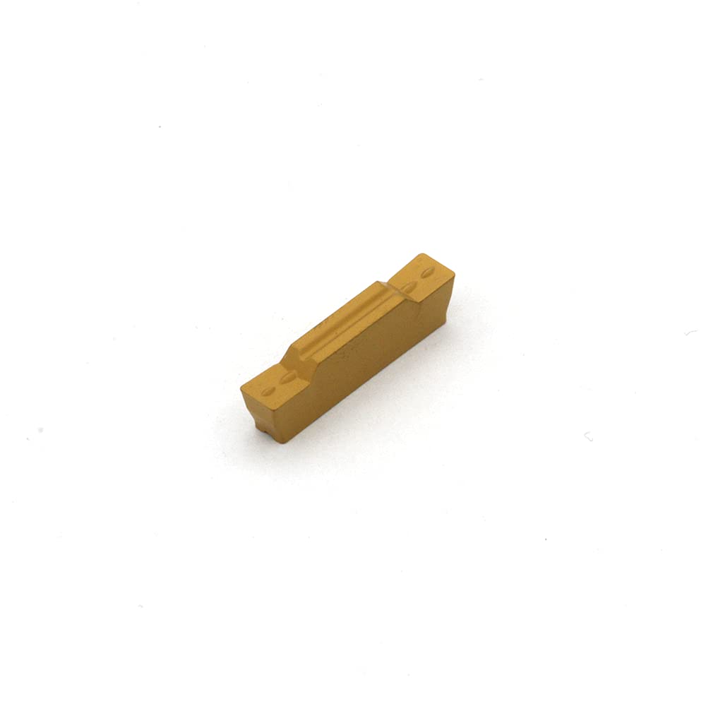 MGMN400-M Carbide Grooving Inserts for MGEHR/L and MGIVR/L Grooving Cut-Off Tool Holder, Installed with KOLORY, CVD Yellow Coating, 10pcs
