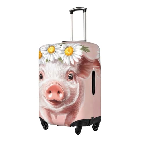 Cute Baby Pig Elastic Travel Luggage Cover, Washable Spandex Suitcase Protector, Anti-Scratch Fits 18-32 Inch2