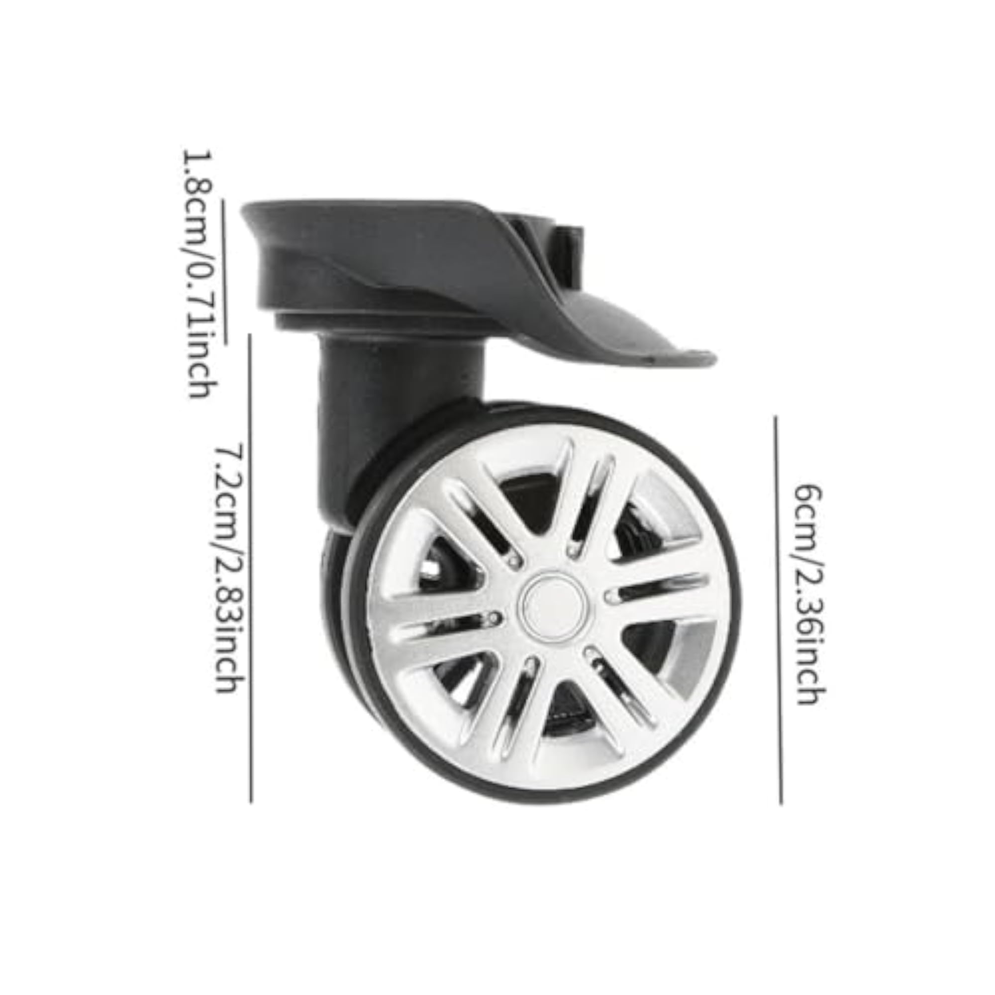 1 Pair Swivel Dual Roller Wheels for Suitcase Replacement