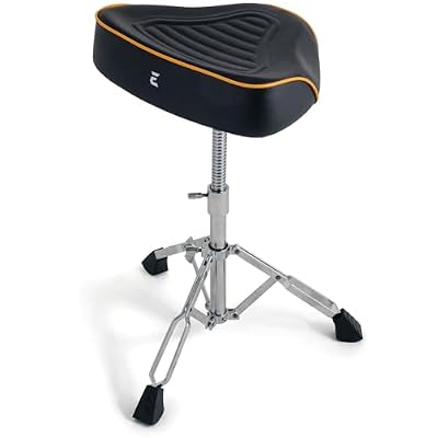 Premium Motorcycle Drum Throne, Rotatable Stool, Memory Foam Cushion with Anti-Skid Groove, Threaded Height Adjustment with Die-Cast Tripod. Edge Hardware Design NE1M