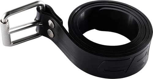 Cressi Serpent Silicone Marseillaise Belt Black - Cinturón de Buceo Tipo Marsellesa, en 100% Silicona, Negro, Talla única
