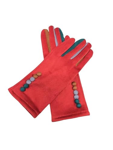 A2ZUKFASHION New Womens Fleece Cosy Gloves Ladies Buttons Pattern Winter Warm Touch Screen Glove UK