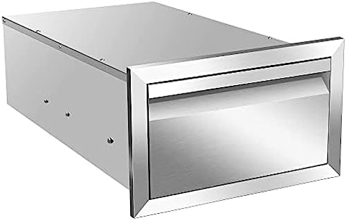 Outdoor Kitchen Drawer Stainless Steel BBQ Triple Drawer Flush Mount for Outdoor Kitchen Island,-14W X 8.5H X 23D Inch