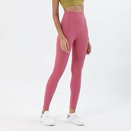 Nouvelles Femmes Collants Pantalons De Yoga Leggings Pas De Ligne D'Embarras Poche Cachée Couleur Unie sans Couture Nue Pantalons De Sport pour Femmes XL Fleur De Pêche Rose