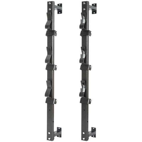 OUTPRIZE Trimmer Rack 3 Place Heavy Duty Weedeater Rack for Walls Open and Enclosed Trailers with Locks Black Steel
