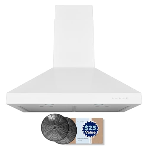 Hauslane Wall Mount Range Hood 30 Inch | Matte White