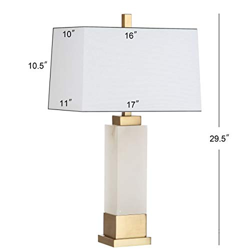 Lámpara de mesa blanca y dorada de 30 pulgadas miniatura 3