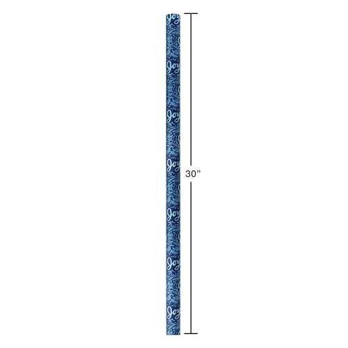 American Greetings Foil Christmas Wrapping Paper Roll, Metallic Blue and White Holiday Gift Wrap (30 sq. ft., 1 Reversible Roll-30 in. x 12 ft.) Polka Dots and Joy by American Greetings - Image 5