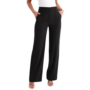 NIMIN High Waisted Work Pants for Women Wide Leg Dressy Pants Business Casual Trousers 2025 Summer Slacks with Pockets
