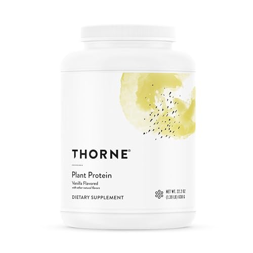 THORNE - Plant Protein - 22 Grams of Vegan Protein Powder - Pea Rice & Chia Seed Protein with Complete Amino Acid Profile - NSF Certified for Sport - Vanilla - Gluten-Free - About 20 Servings