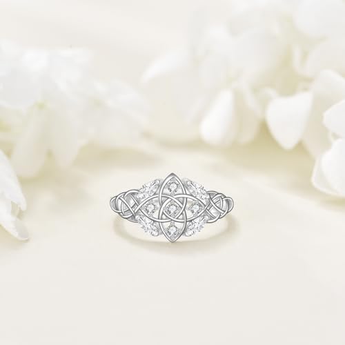 Celtic Knot Ring 925 Sterling Silver Wedding Jewelry Gift for Women2