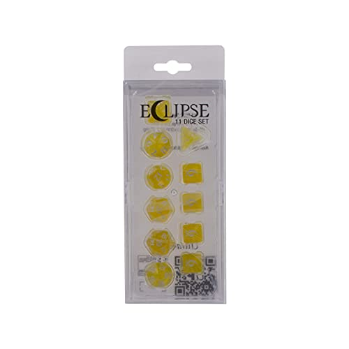 Ultra PRO - Eclipse 11 Dice Set (Lemon Yellow) - Great Dice Set for All Kinds of Card Games and Board Games Such As, DND, MTG, and RPG - UP Your Game with Ultra PRO