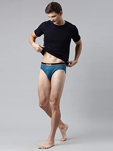 Image of FASO Men's Cotton Briefs | Ultra-Soft Durable Waistband | Modern Square Cut Fit | Tagless & Label-Free Comfort