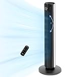 LEVOIT Smart 42 Inch Tower Fan for Bedroom, 26ft/s Standing Bladeless Fan, Quiet 25dB, 90° Oscillation, Brushless DC Motor, 12 Speeds, 4 Modes, 24H Timer with APP, Works with Alexa