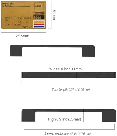 Amerdeco 10 Pack Matte Black Cabinet Pulls, 6.25 Inch(160MM) Hole Centers, Modern Style, Easy to Install, Kitchen Cabinet Handles, Cupboard Handles, Drawer Pulls, ZH0062