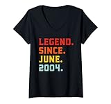 donna legend since june 2004 18th birthday vintage 18 years old maglietta con collo a v