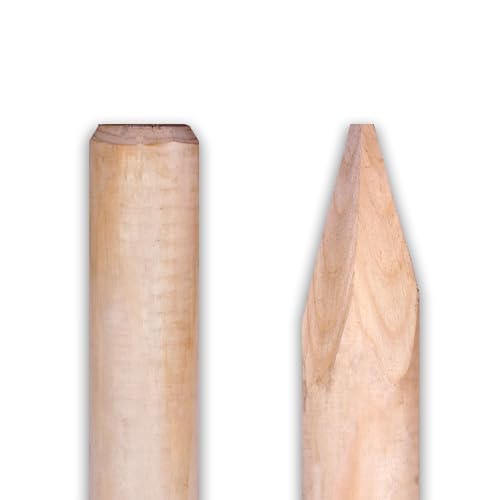 Baumpfahl Pfosten Naturbelassen Rund – Holzpfosten, Rundpfosten, Zaunpfahl aus unbehandeltem Naturholz, Ø 4,6 cm, Länge 100/125/150 cm, ideal für Garten, Zaunbau & Landschaftsbau (100 cm Länge)