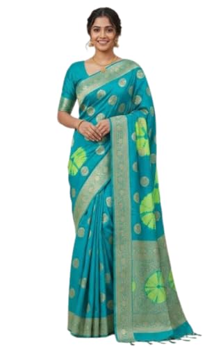 Image of Women's Georgette Batik Print Saree with Woven Zari Border Traditional Saree for Wedding Festival Use