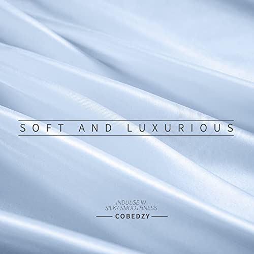 Cobedzy 1 Pcs Satin Pillowcase, 20X54 Body Pillow Covers Cooling, Breathable Light Blue Body Pillow Cases, Soft Silky Body Pillowcases With Envelope Closure #TOP4