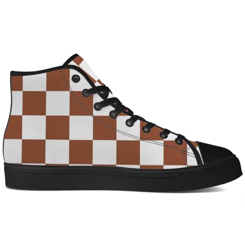 Checkered High Top Canvas Shoes Mens Womens High Top Sneakers Lace Up Casual Shoes Gifts for Men Women4