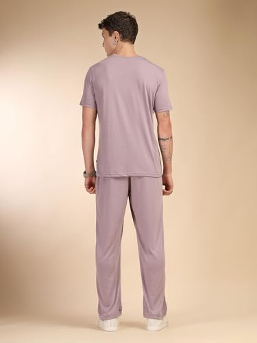 Image of Thomas Scott Men's | Relaxed Fit | Solid | 100% Polyester | Co-Ord Set With Short Sleeve T-Shirt & Trouser