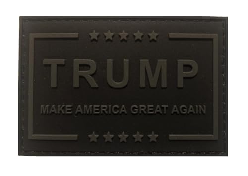 Trump MAGA Subdued Black and Gray Patch - 3x2 inch PVC with Hook Backing