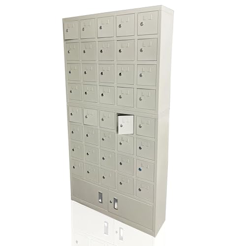 INTSUPERMAI 40-Solt Cell Mobile Phone Steel Locker, Metal Cell Phone Storage Station with Door Locks, 5.9