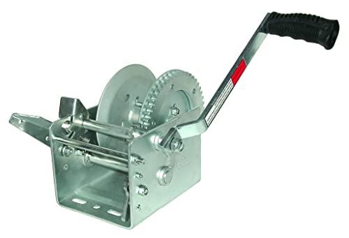JIF Marine W2000DS 2000 lbs Trailer Winch Solid Dual Gear Drive Strap