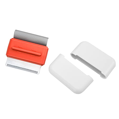 Pet Double Sided Comb Grooming Tool for Dogs Cats with Storage Box (Square orange?Pocket Comb?)