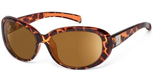 7eye by Panoptx Lindsay | Wind Blocking Sunglasses - Light Tortoise, Polarized Copper Lenses