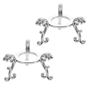 FOMIYES 2Pcs Crystal Ball Stand, Stable Mineral Stone Display Holders Tabletop Ornaments, Iron Crystal Racks for Decor Silver