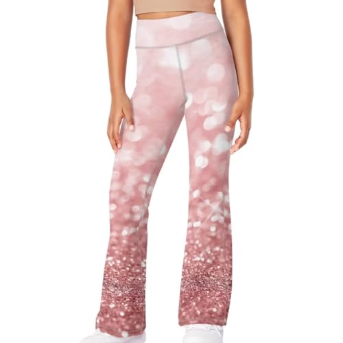 Image of Girls Flare Leggings 5-14T Cute Bell Bottoms for Girl Yoga Pants for Gym