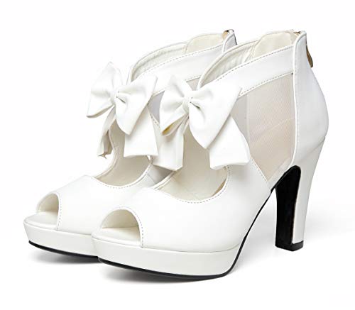 Image of GATUXUS Open Toe Women Platform High Heel Shoes Bows Strappy Sandals