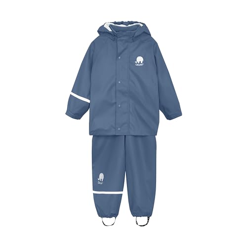 Celavi Baby - Jungen Basic Rainwear Set -Solid Pu Regenjacke, Blau, 80 EU