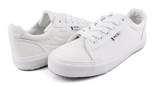 Laforst Womens Nextgen Sunbrella Upper Nonslip Waitress Server Lace Up Fashion Flat White 10