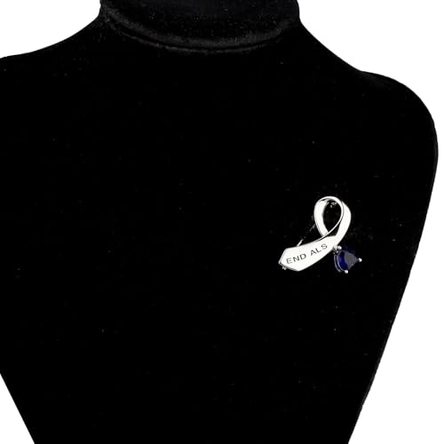 CENWA END ALS Awareness Blue Ribbon Brooch Pin Blue Awareness Ribbon Survivor Gift3
